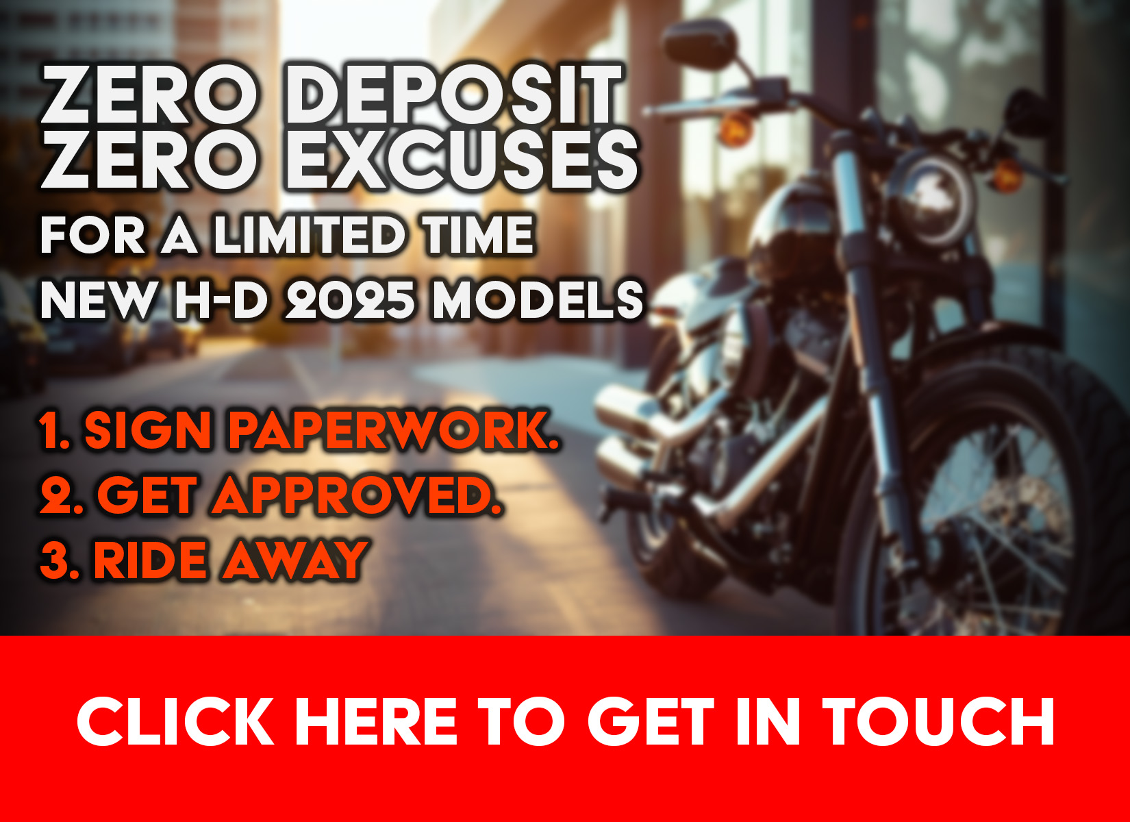 Zero deposit finance available on this 2025 Harley-Davidson